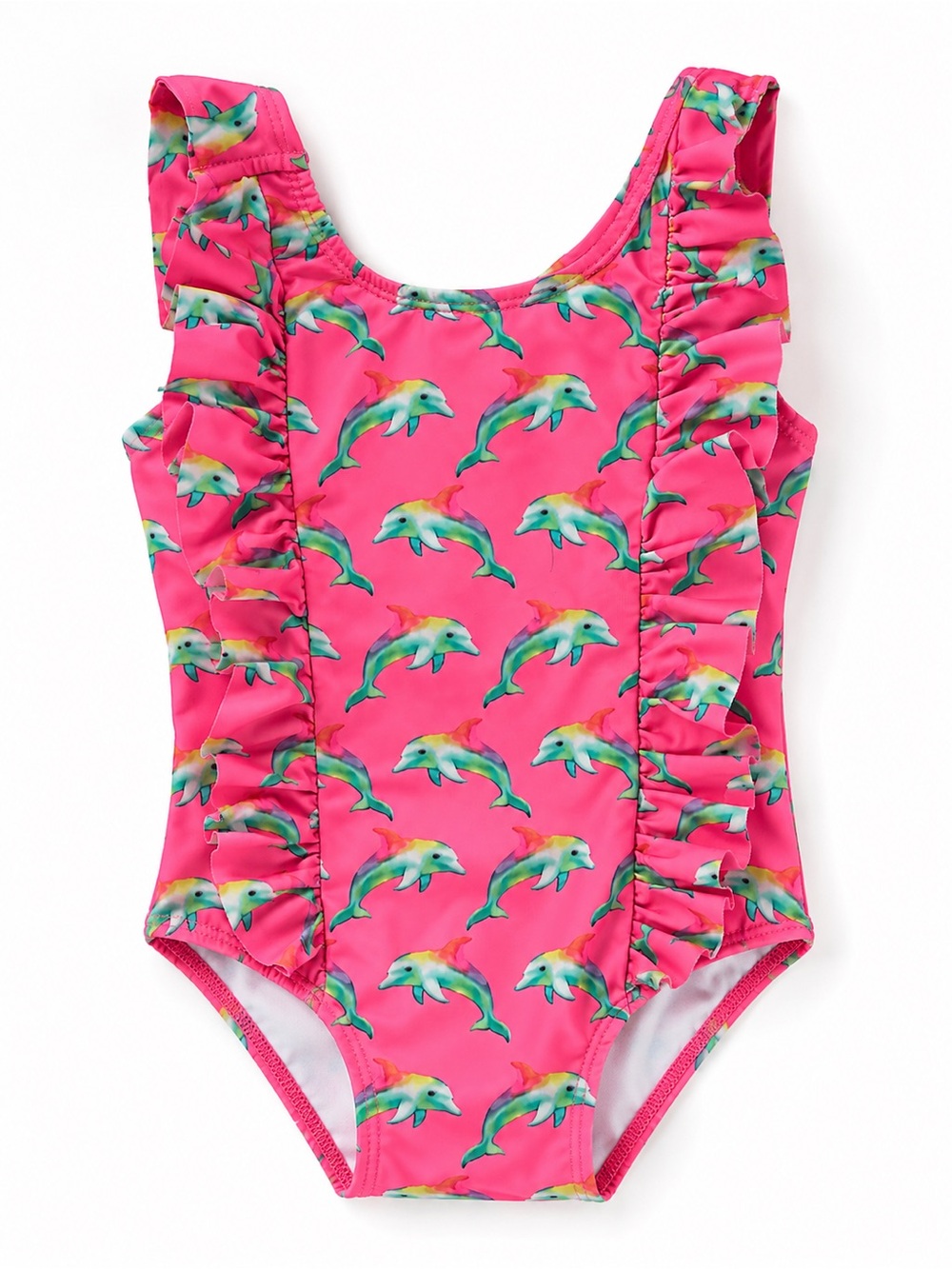 Penelope Mack Pink Dolphin Ruffle One-Piece Swim